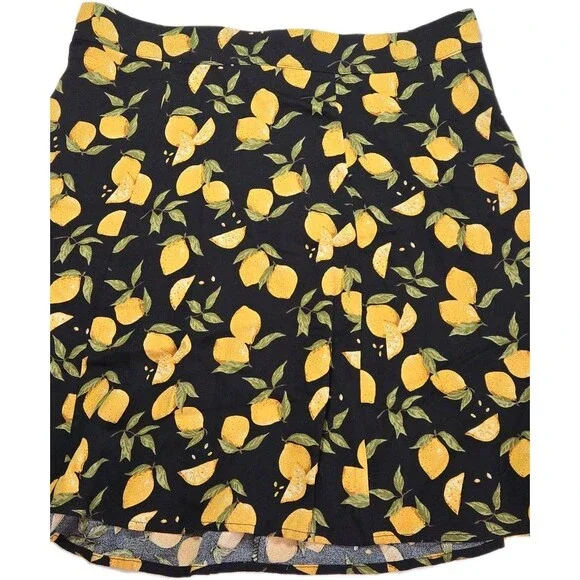 Philosophy Women’s Sz 10 Lemon Print Amalfi Coast Vacation Flowy Casual Skirt - Picture 2 of 11